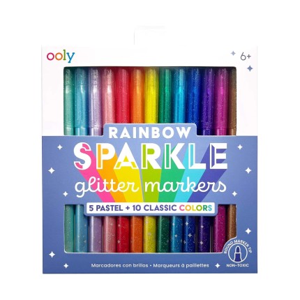 Flamastry Brokatowe Rainbow Sparkle - 15szt. / Ooly