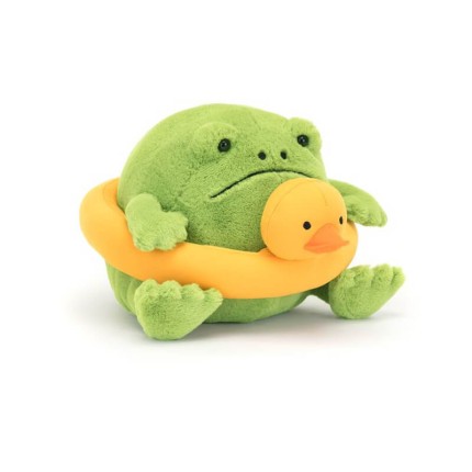 Deszczowa Żaba Ricky z kaczuszką do pływania 18 cm / Jellycat
