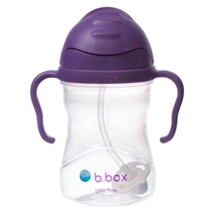 Bidon ze słomką 240 ml,  WINOGRONOWY / b.box