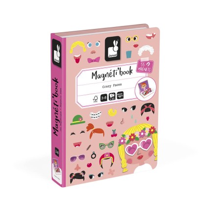 Magnetyczna układanka Śmieszne buzie Dziewczynka Magnetibook / Janod J02717