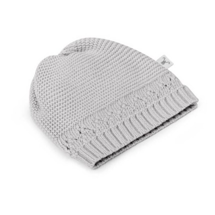 Czapeczka z bawełny organicznej - light grey 0-3m / My Memi