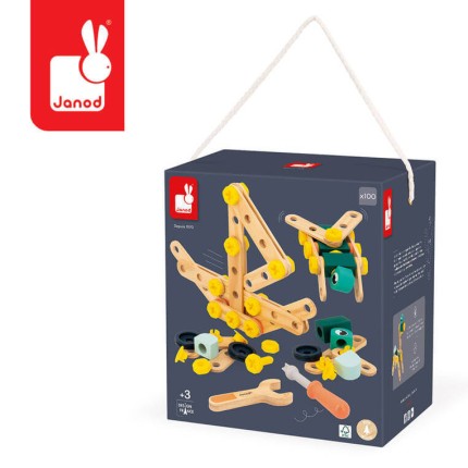 Zestaw konstruktora 100 elementów Brico'kids 3+ / Janod
