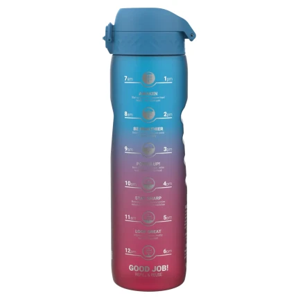 Butelka ION8 BPA Free 1l Gradient Blue, Pink Motivator / I8RF1000PBPMOT