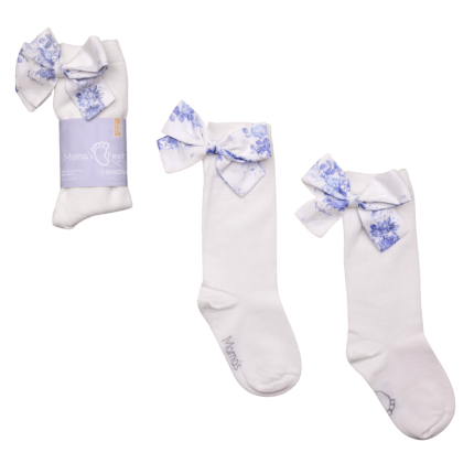 Podkolanówki z kokardką Mon Cheri - Białe / Mama's Feet