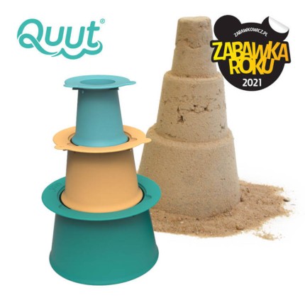 Zestaw 3 foremek do piasku Wieża Alto Lagoon Green + Banana Blue / QUUT