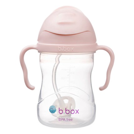 Bidon ze słomką 240 ml, różowy / b.box