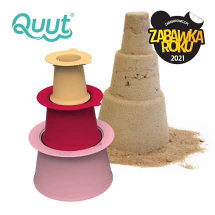 Zestaw 3 foremek do piasku Wieża Alto Cherry + Banana Pink / QUUT
