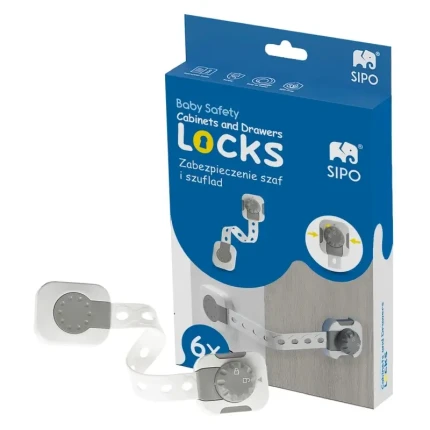 Zabezpieczenie szaf i szuflad z funkcją smart lock, 6 szt. / SIPO