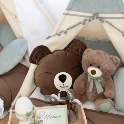 Poduszka miś, ciemny brąz / Cozy&Dozy