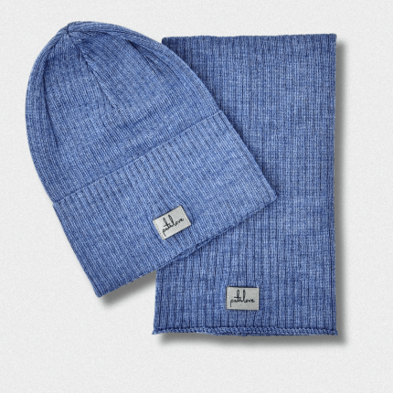 Czapka i komin wełniany BLUE / Patulove