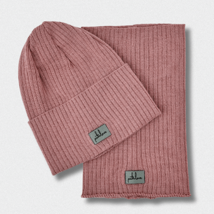 Czapka i komin wełniany BLUSH / Patulove