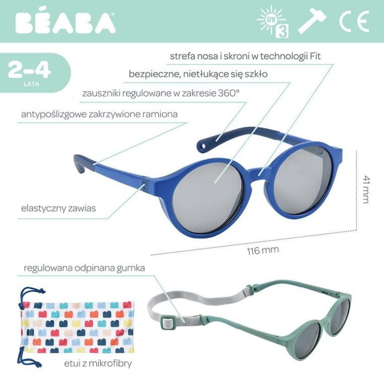 Okulary przeciwsłoneczne dla dzieci 2-4 lata Mazarine blue / Beaba