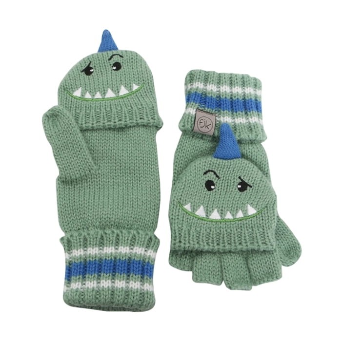Rękawiczki dziecięce z palcami - Dinozaur / FlapJack