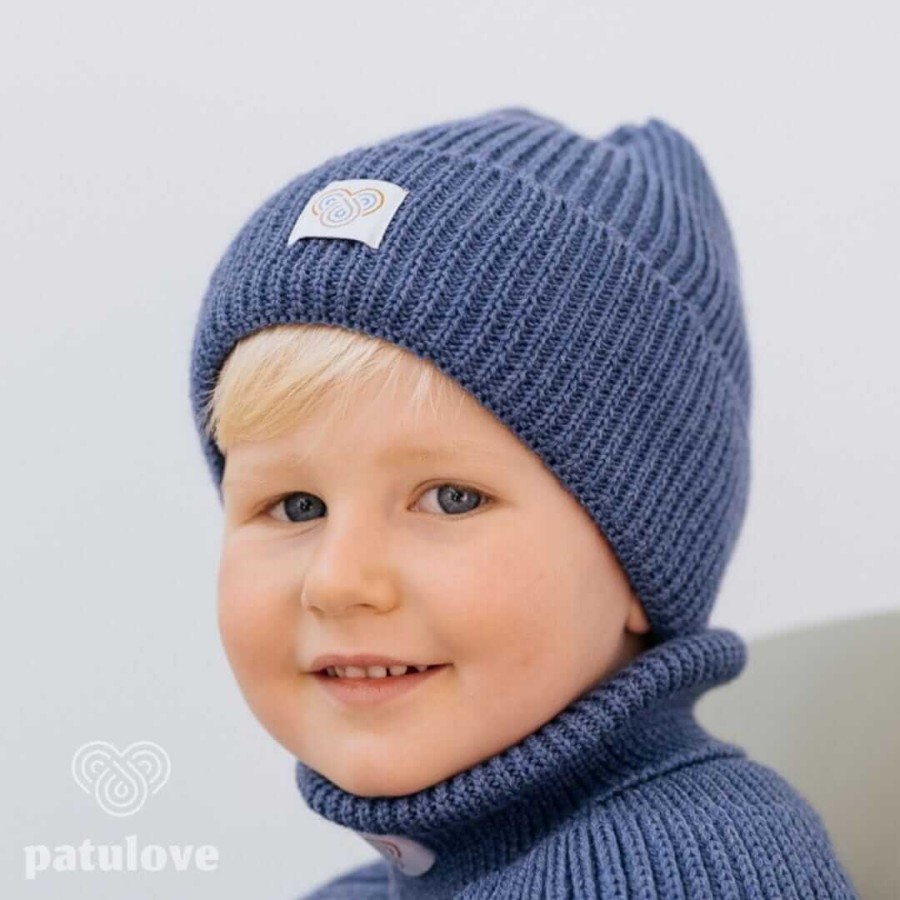 Czapka zimowa merino BLUE / Patulove