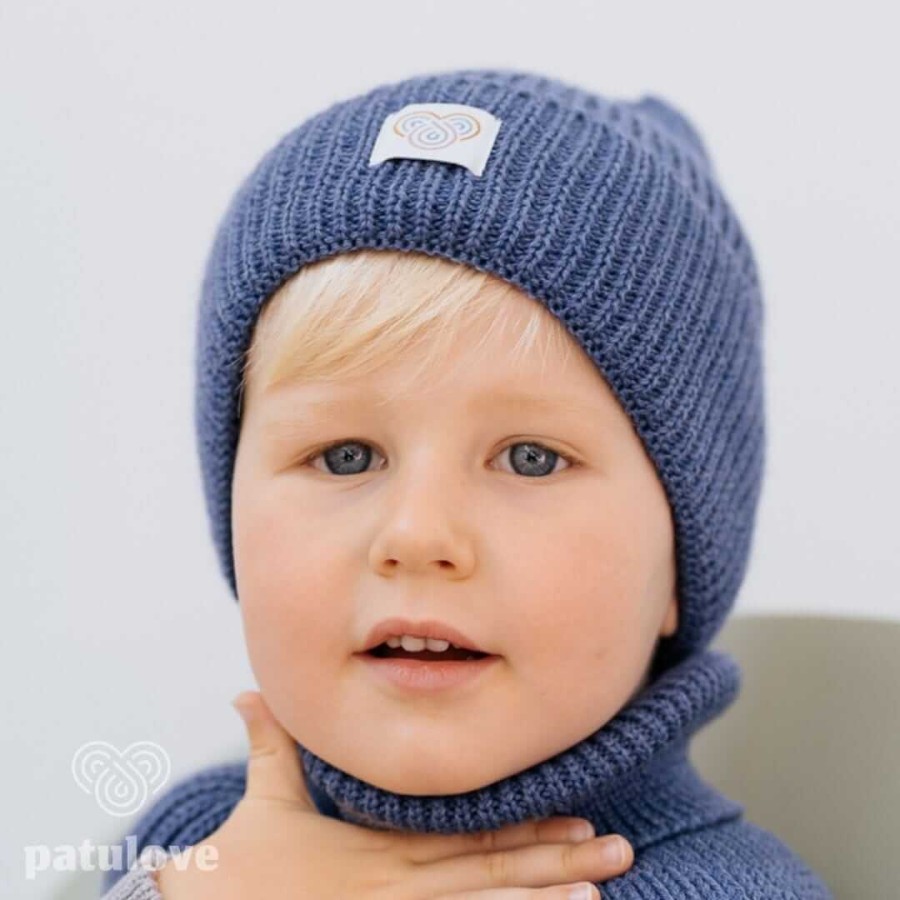 Czapka zimowa merino BLUE / Patulove