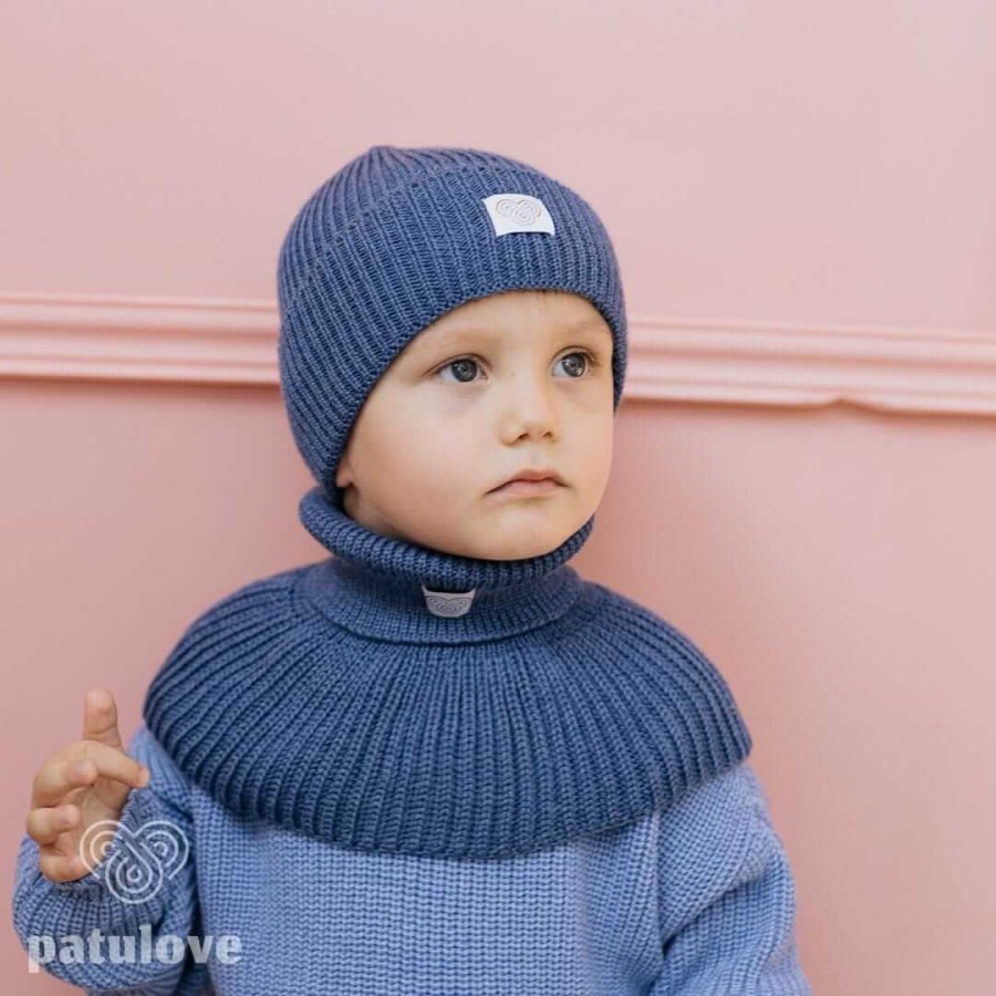Czapka zimowa merino BLUE / Patulove