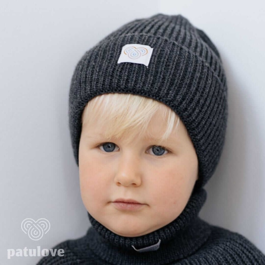 Czapka zimowa merino GRAPHITE / Patulove