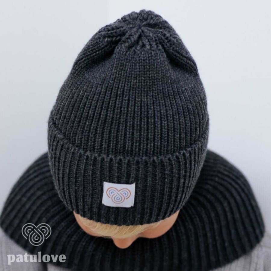 Czapka zimowa merino GRAPHITE / Patulove