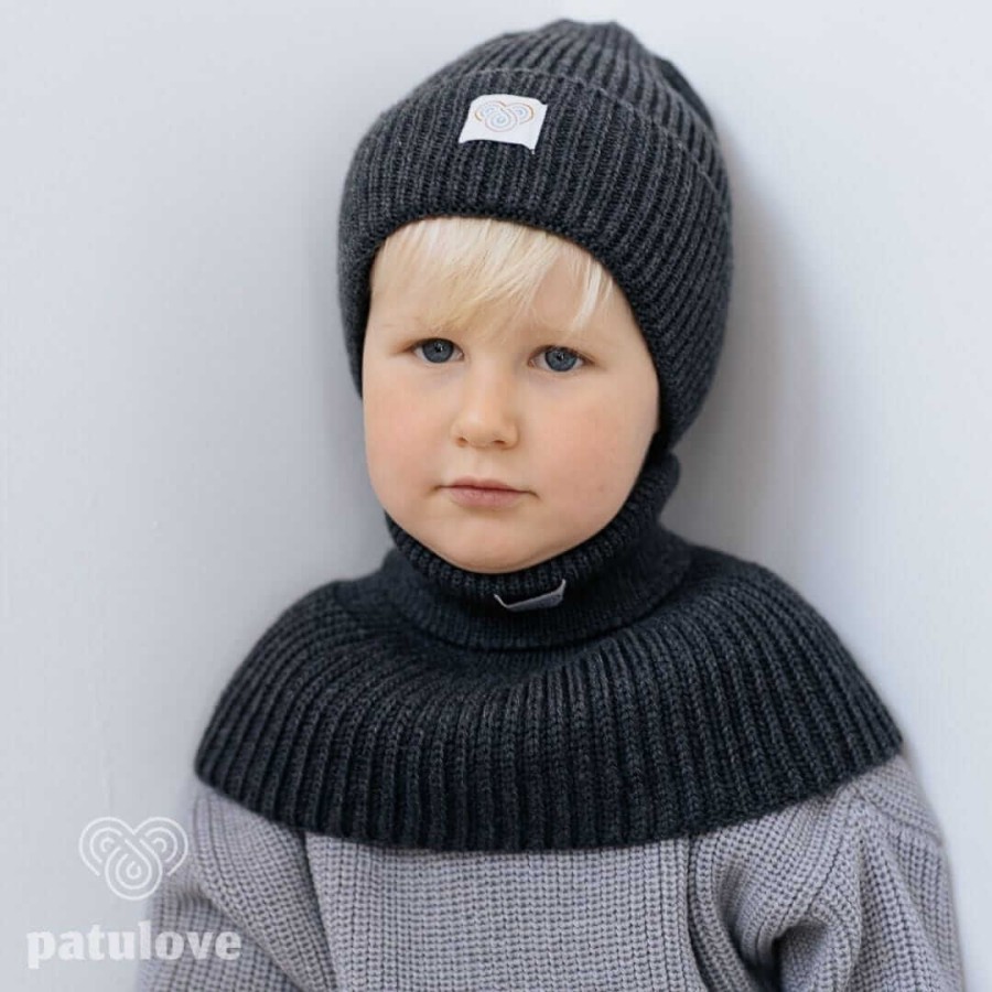 Czapka zimowa merino GRAPHITE / Patulove