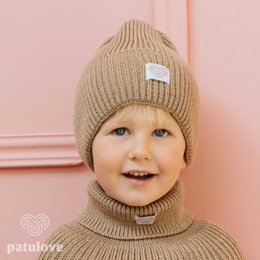 Czapka zimowa merino SAND / Patulove