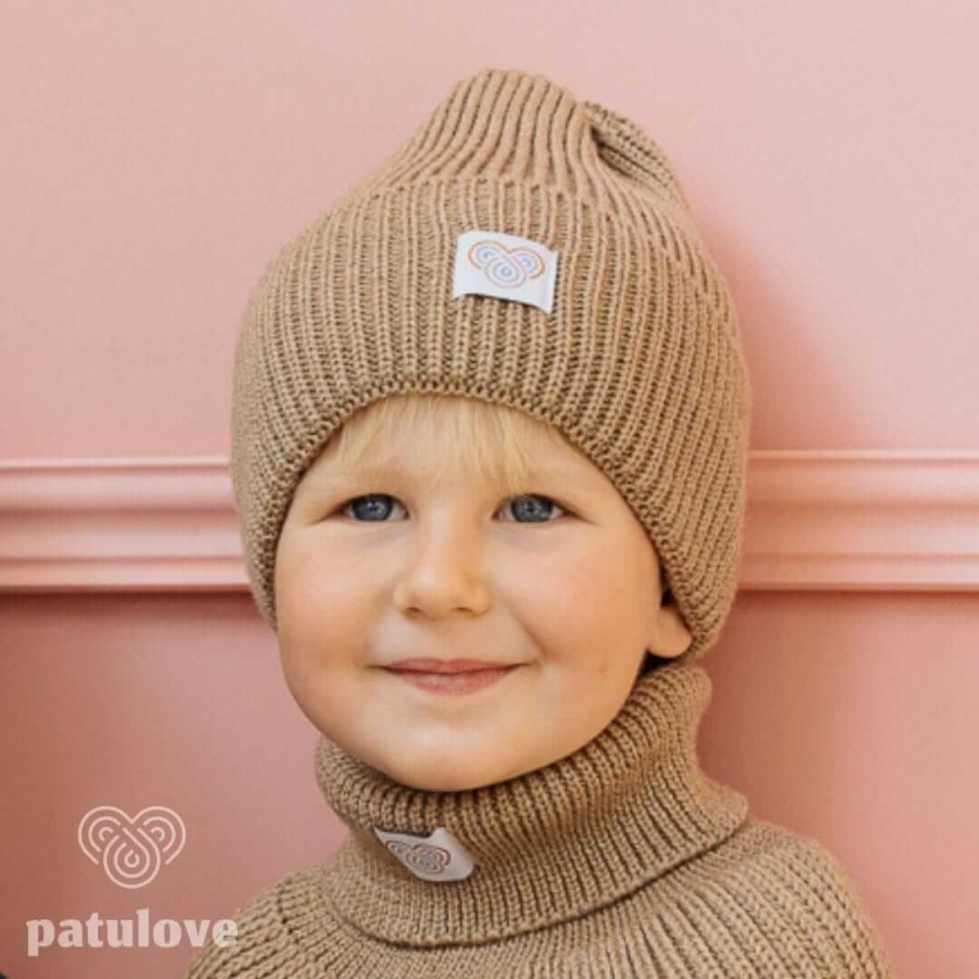 Czapka zimowa merino SAND / Patulove