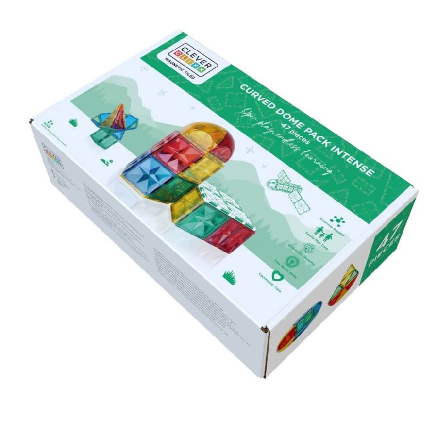 Klocki magnetyczne Curved Dome Pack Intense - 47 el. / Cleverclixx