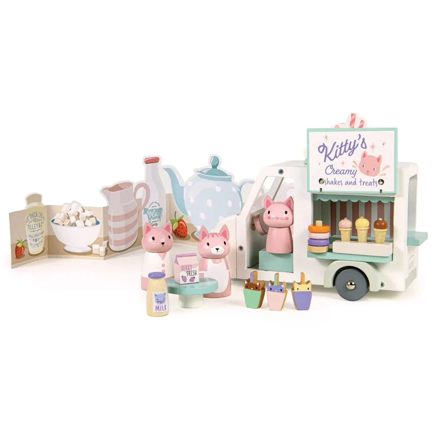 Wóz z mlecznymi koktajlami i lodami, rodzina Kitty / Tender Leaf Toys