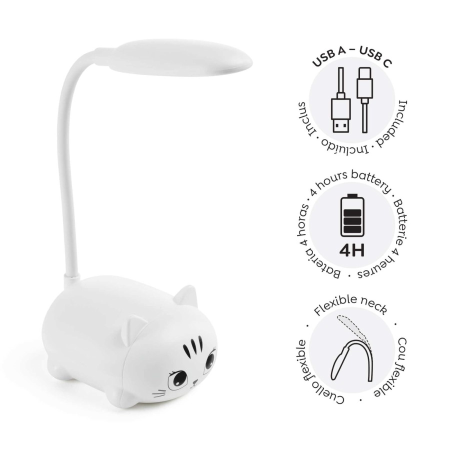 Lampka LED - Biały Kotek / Miquelrius