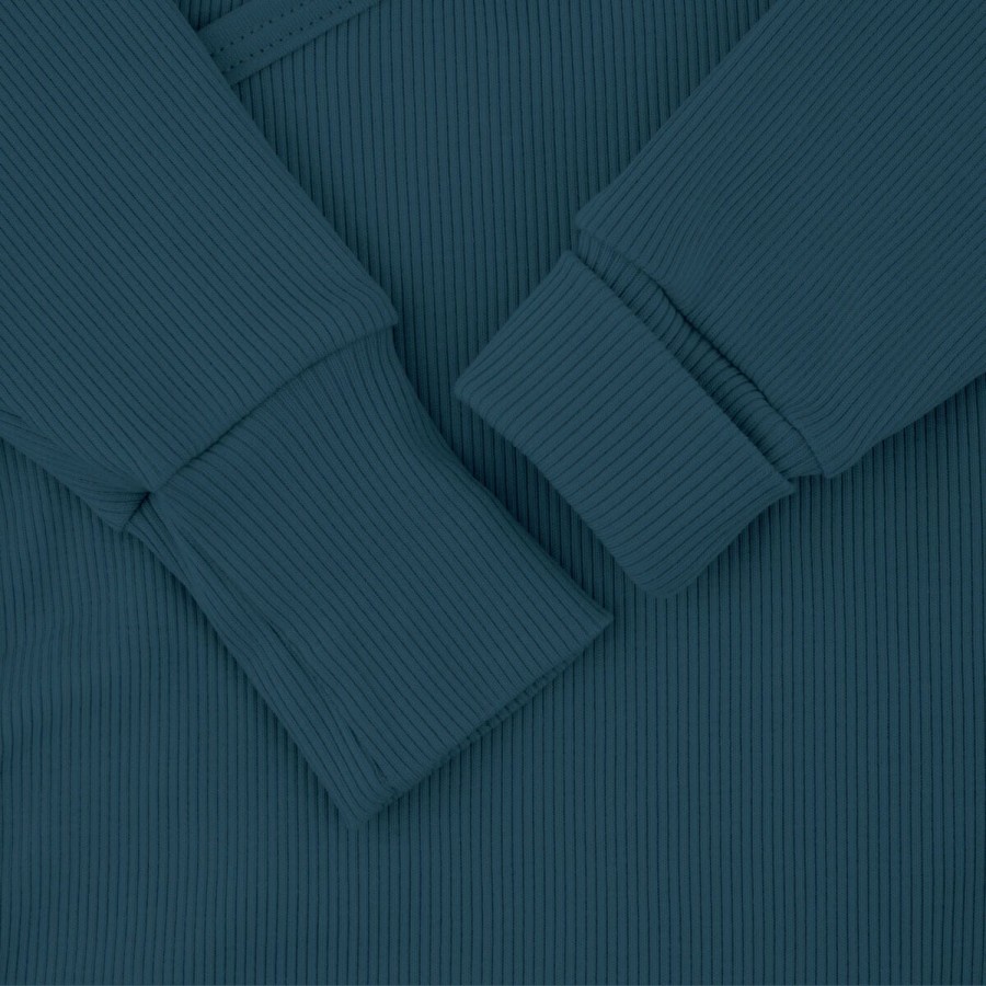Body kopertowe z prążkowanej dzianiny z długim rękawem - Royal blue / Babysteps