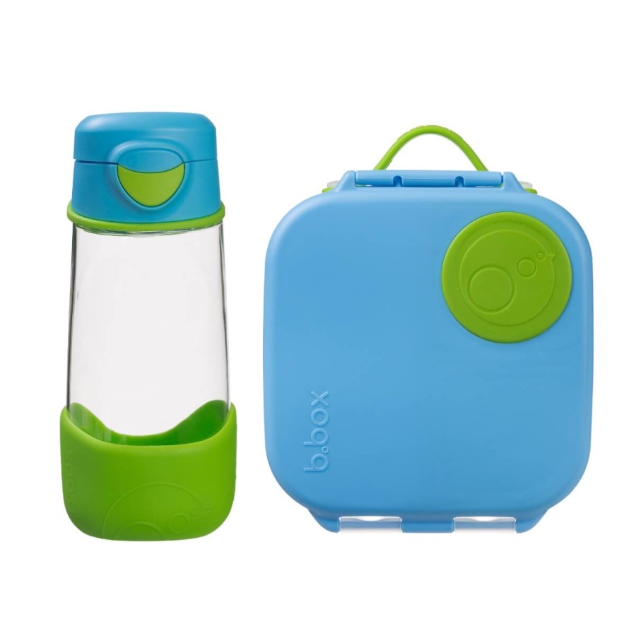Zestaw Sportowa butelka tritanowa 450 ml + Mini Lunchbox - Ocean Breeze / B.box