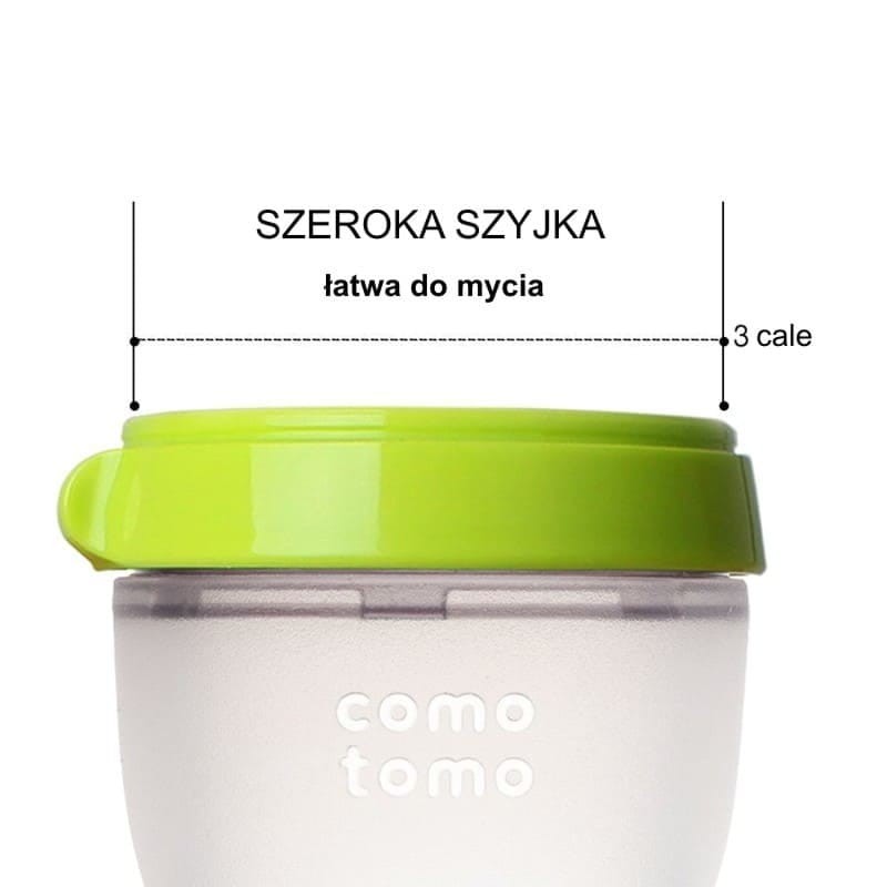 Antykolkowa butelka silikonowa 150 ml Green NEWBORN / Comotomo