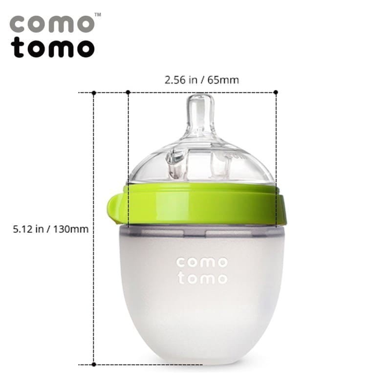 Antykolkowa butelka silikonowa 150 ml Green NEWBORN / Comotomo