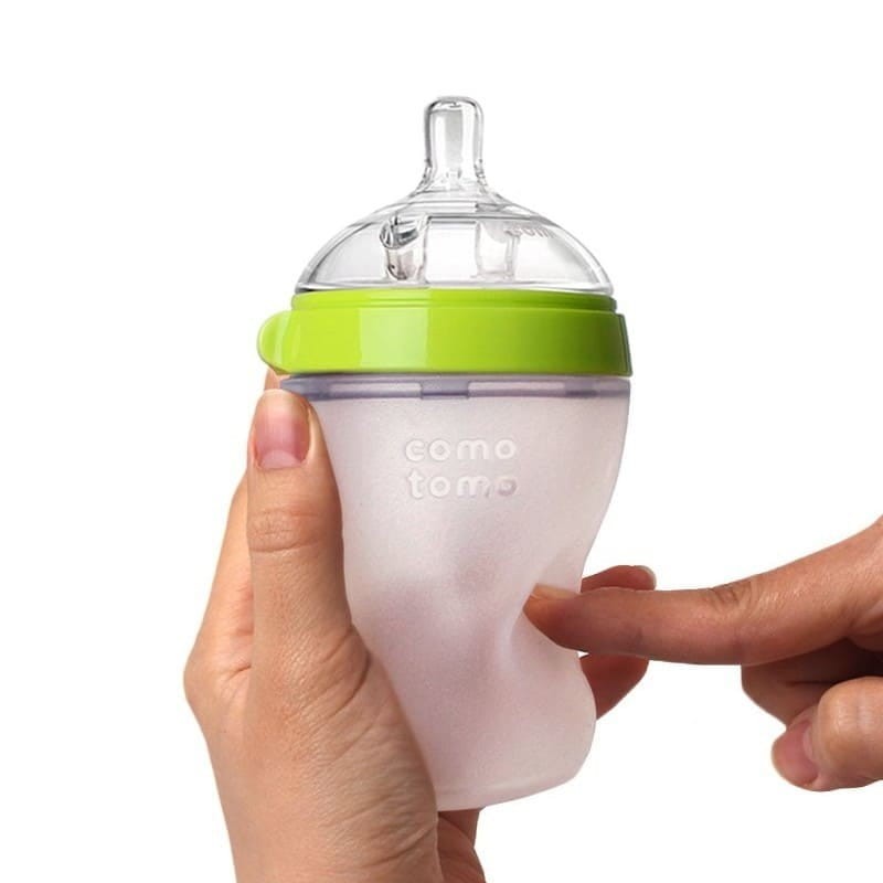 Antykolkowa butelka silikonowa 150 ml Green NEWBORN / Comotomo