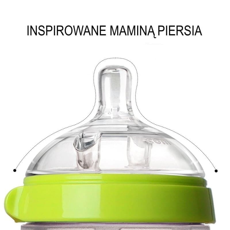 Antykolkowa butelka silikonowa 150 ml Green NEWBORN / Comotomo