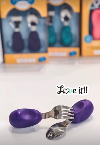Widelec i łyżka 1-3 lat, ETAP 2 - purple / Nanas Manners