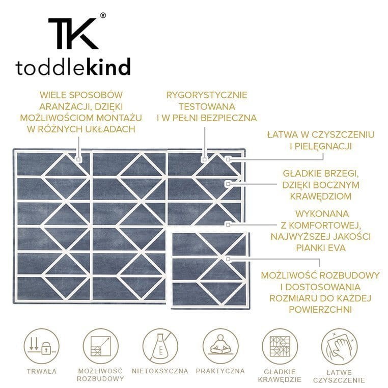 Mata piankowa podłogowa do zabawy Nordic Petroleum - Dark Blue / Toddlekind