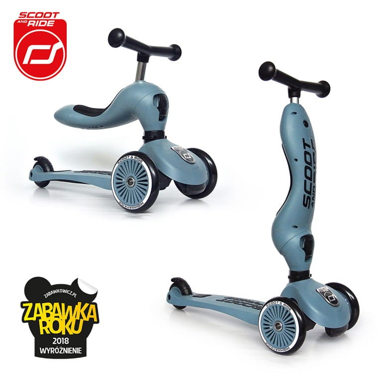Highwaykick1 2w1 Jeździk i hulajnoga 1-5 lat Steel / Scootandride