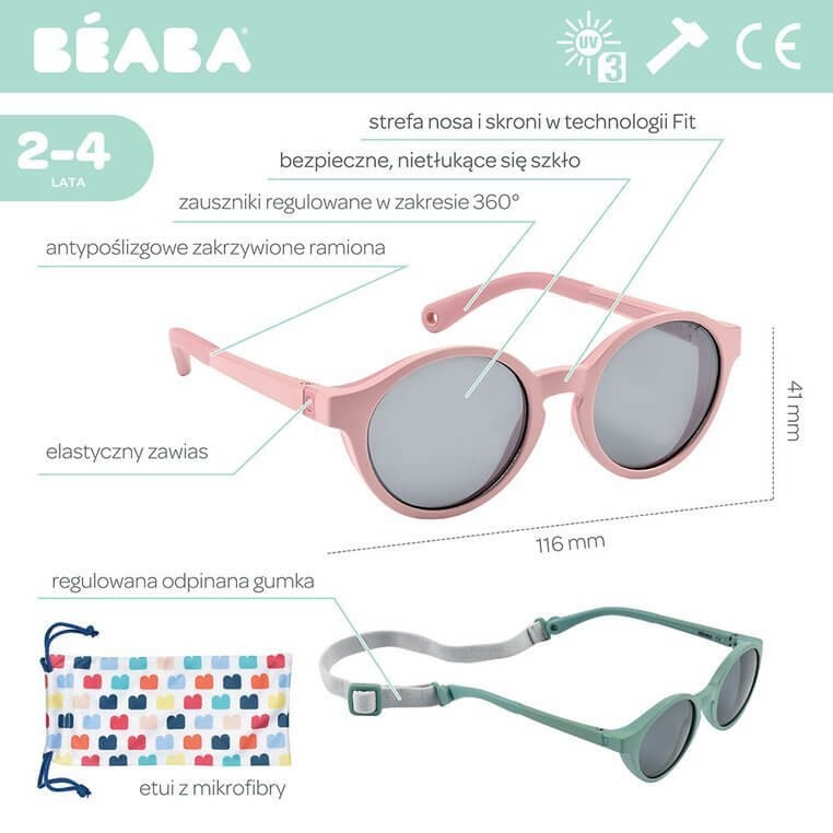Okulary przeciwsłoneczne dla dzieci Misty rose, rozmiary /Beaba