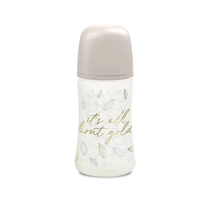 Butelka 270 ml ze smoczkiem fizjologicznym SX Pro o średnim przepływie - szara Gold Premium / Suavinex