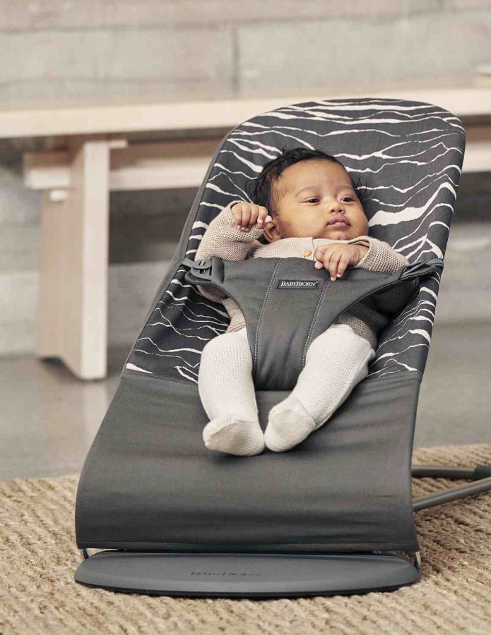 BABYBJORN - leżaczek BLISS COTTON, Landscape Print, Antracyt