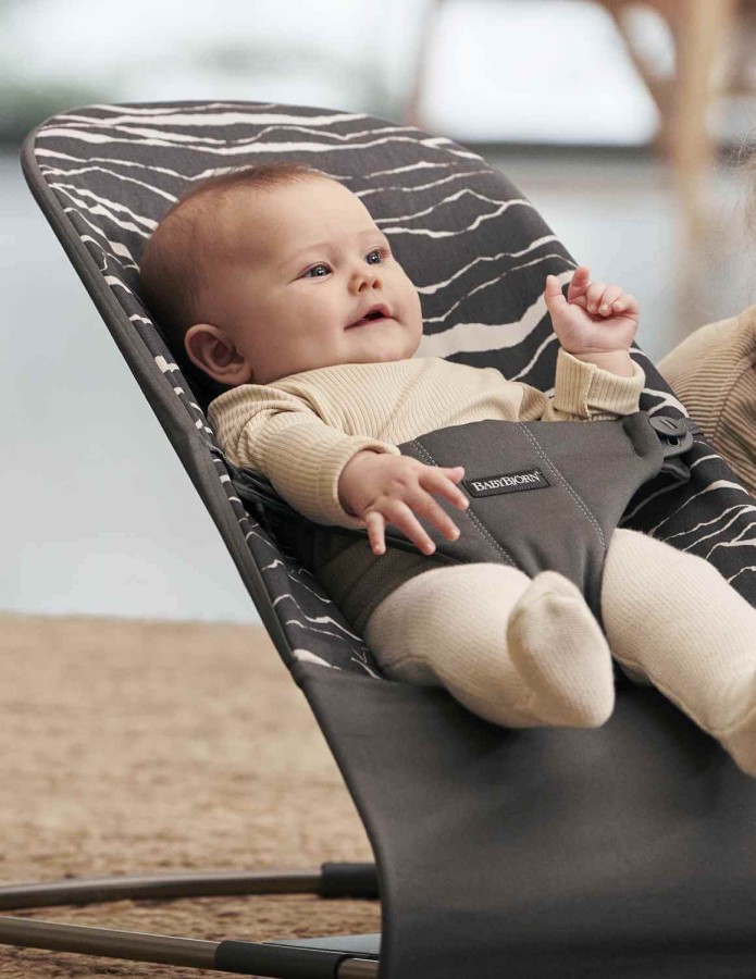 BABYBJORN - leżaczek BLISS COTTON, Landscape Print, Antracyt
