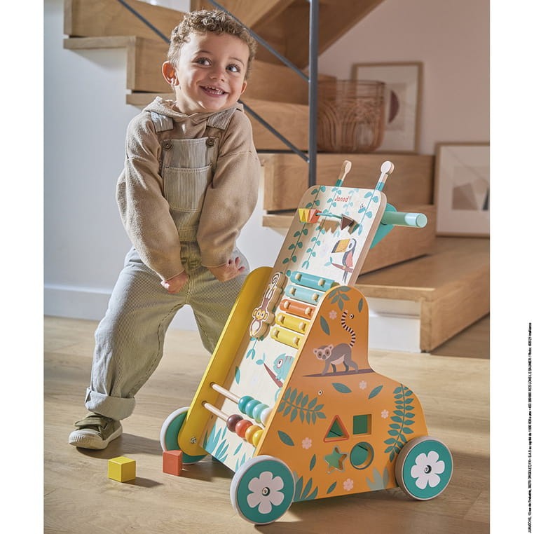 Wielofunkcyjny pchacz edukacyjny Tropik 12m+ / Janod J08269