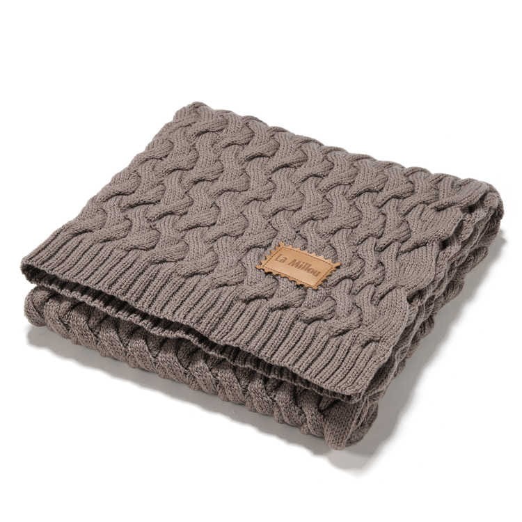 Kocyk ze 100% wełny merino - TENDER COLLECTION - Chocolate / La Millou