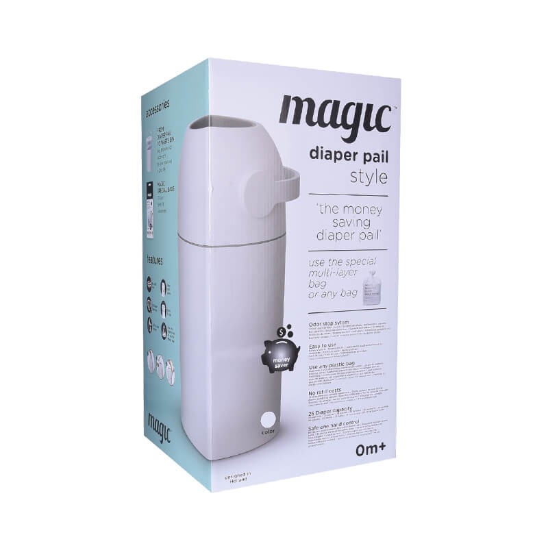 Kosz na zużyte pieluchy Magic Majestic - szary (na 25 pieluch) + worki / Magic