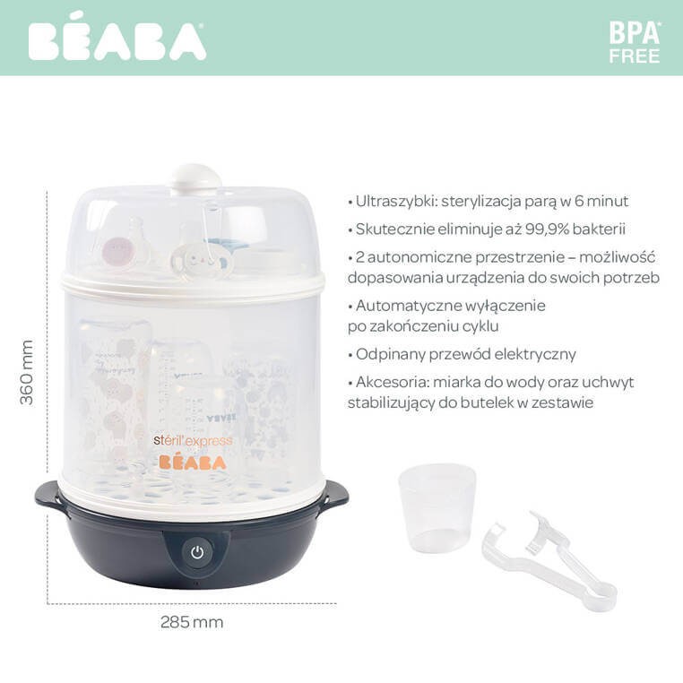 Sterylizator parowy 2w1 Night blue / Beaba