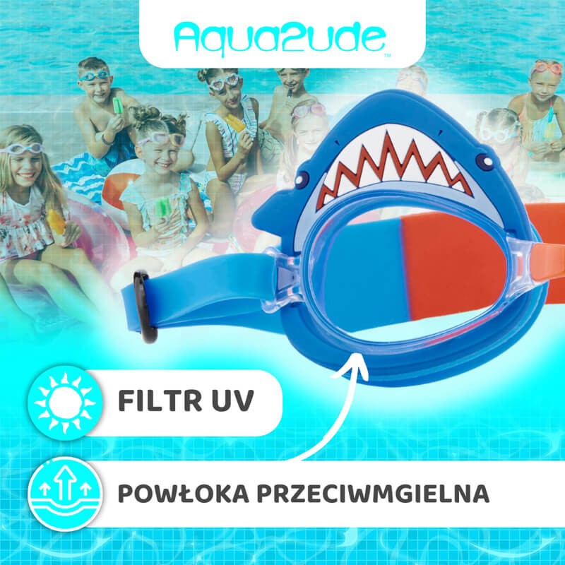 Okulary do pływania Aqua2ude - Szczęki rekina 2,  3+ / Bling2o