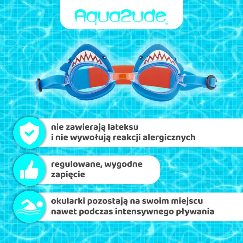 Okulary do pływania Aqua2ude - Szczęki rekina 2,  3+ / Bling2o