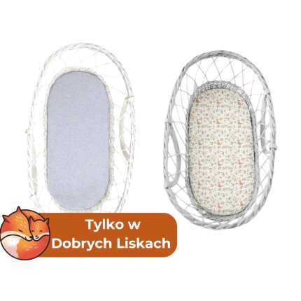 Prześcieradło do gondoli 2-pak Ivory Forest - Szary / Dobre Liski by Sleepee