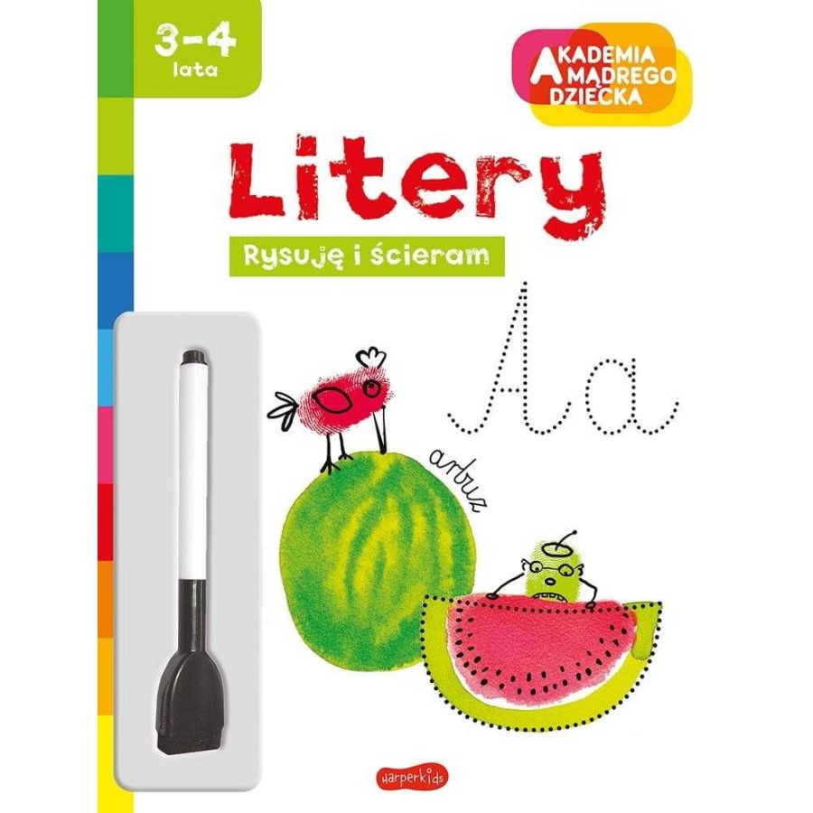Litery. Akademia Mądrego Dziecka. Rysuję i ścieram / HarperCollins