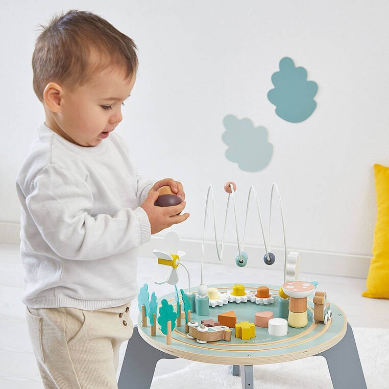 Wielofunkcyjny stolik edukacyjny drewniany z regulacją wysokości Ogród Sweet Cocoon 12m+ / Janod